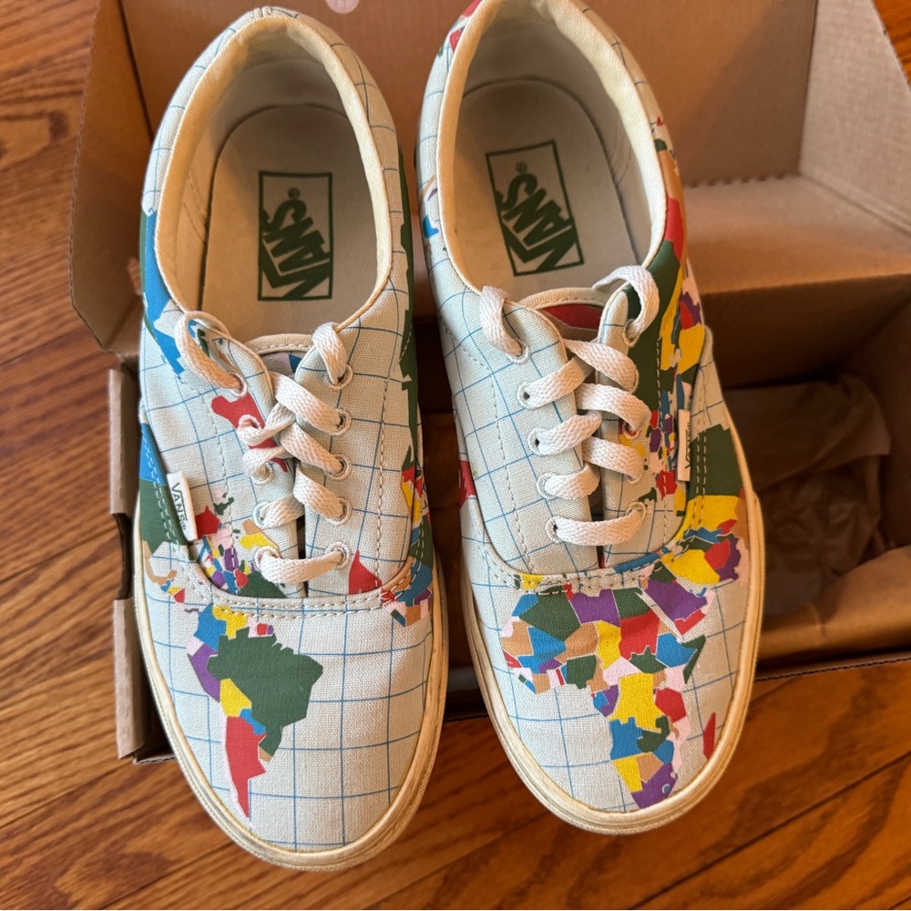 VANS sneakers ERA “Save our planet” world map women’s size 8 / men’s 6.5 w box!